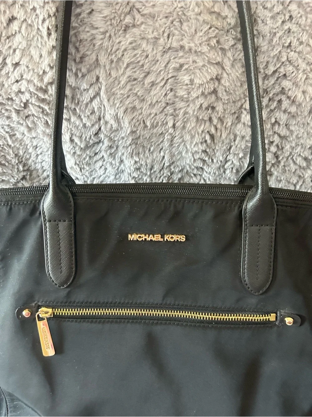 Michael Kors Black Tote with Gold Accents